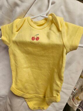 Baby Club Yellow Cherry Bodysuit Size 62 - Adorable Infant Wear